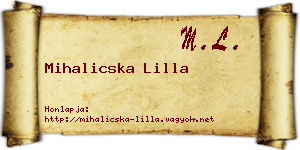 Mihalicska Lilla névjegykártya